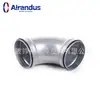 Cotovelo de duto de tubo espiral galvanizado de 90 graus Ferro galvanizado sem adesivo estampando o sistema de ar condicionado e ventilação da tubulação