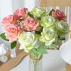 Simulação flanela flor rosa chifre rosa flor artificial casamento casa Dia dos Namorados decoração sentir buquê parede de flores