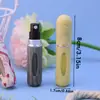 Botella de Relleno Directo para Perfume de 5 ml con Fondo de Grano de Madera, Botella de Spray de Muestra Portátil para Viaje Rellenable