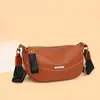 Bolso de Piel Genuina para Mujer Capa Superior Piel de Vaca Bolso Silla 2024 Moderno de Gama Alta Informal Bolso Dumpling Bolso Cruzado para Hombro Versátil