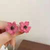 Flores Rosa Amor~Brincos de Flor Rosa Tridimensional Estilo Francês Novos Brincos de Design 2025 Brincos de Menina Doce