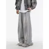Pantalones deportivos casuales de peso pesado estilo americano con degradado y pierna curva para hombre, pantalones deportivos de pierna ancha de tendencia para primavera/otoño, pantalones largos holgados de pierna recta