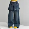 Calça Jeans Feminina Primavera e Outono 2026 Nova Casual Menina Estilo Coreano Crianças Médias e Grandes Macacão Jeans de Perna Reta Transfronteiriço