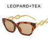 Gafas de sol de pata con cadena gruesa estilo ojo de gato gafas de sol de moda para la playa estilo hip hop para hombre y mujer geniales estilo europeo y americano gafas punk ins