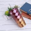Copo térmico de aço inoxidável com gradiente de diamante, copo para bebidas, copo para presente de escritório com tubo de sucção em estoque no atacado