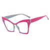 Gafas de montura grande ojo de gato de arroz, combinación de colores, montura de gafas personalizada en línea, popular en ins, montura de gafas, moda europea y americana, forma cóncava, espejo plano