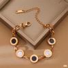 Estilo Coreano Celebridade da Internet Elegante Pulseira de Aço Titânio com Números Romanos Feminina Design de Nicho Floresta Pulseira Joia de Mão para Menina Doce
