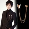 F038 terno masculino personalizado corrente de terno broche estilo coreano pino de gola de menina máscara hipster acessórios personalizados para boate