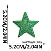 Fornecimento Transfronteiriço de Patches Bordados de Estrela de Cinco Pontas com Glitter para Roupas, Sapatos e Bolsas, Patches Decorativos, Patches Termocolantes Sem Costura