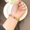 Pulseira Banhada a Ouro 18k Transfronteiriça Estilo Chinês Zircônia Gota de Óleo Dragão e Fênix Pulseira Infantil Corrente Nacional Joias Antigas Sem Cor