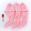 Gorro de vellón coral para cabello seco, venta al por mayor, gorro de baño triangular de doble absorción de agua, turbante grueso para cabello largo, turbante de regalo