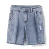Shorts Masculino de Sarja Cinza Fina Elástica Verão Estilo Coreano Tendência Versátil Comprimento Médio Slim Casual