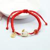 Pulsera de Ágata Roja Natural Guan Yu Calcedonia Cuentas Redondas Colgante de la Fortuna Pulsera de Conejo Venta al por Mayor de Fábrica S3032701