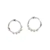 Aretes de Frijol Geométricos, Aretes Pequeños de Perlas Redondas, Aretes de Moda Circulares Retro Franceses para Estudiantes Commuters, Ins Europeos y Americanos