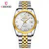 Reloj de Pareja de Negocios Chenxi Calendario Hombres Mujeres Reloj Transfronterizo de Cuarzo con Diamante Correa de Acero Reloj Cx-004A