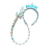 Diadema de Princesa para Niñas Corona de Elsa Trenzas de Hielo y Nieve Accesorios de Halloween Cabello Largo Flores Lepei Peluca Trenzas