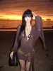 Novo maiô biquíni de três peças com mangas compridas para mulheres, puro e sexy, com tela para cobrir a barriga, roupa de banho modeladora e protetora do sol