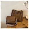Bolsa de grande capacidade feminina outono 2024 nova bolsa tote da moda bolsa geral cor sólida estilo ocidental bolsa de ombro única para todos os gostos