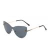 Gafas de Moda Europeas y Americanas Elegantes para Fiestas de Mujeres, Gafas de Sol Sin Marco Ojo de Gato para Hombres, Gafas de Sol Oversize No Convencionales