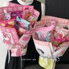 Feliz dia das crianças série de desenhos animados papel de embrulho flores buquê papel de embrulho lanche presente material de embalagem