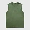 Colete Masculino Lavado e Desgastado 230g Transfronteiriço, Algodão Puro Retrô Americano Manga Curta Colete Sem Manga 100% Algodão Camiseta Curta Masculina