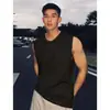 Dropshipping Regata Masculina Sem Mangas Top Tank Esportivo Fitness Camiseta Roupa Masculina Tendência Top Gola Redonda para Homem