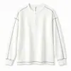 Camiseta de Otoño de Manga Larga Estilo Japonés de Moda para Hombre, Bloques de Color, Tejido Waffle Texturizado, Cuello Henley, Camiseta Casual Holgada