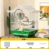 Jaula colgante para pájaros de interior Villa con asa, Jaula pequeña cifrada para pájaros, Jaula ornamental para pájaros montada en coche, Jaula simple para loros, pinzones y canarios