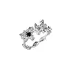 Estilo coreano Estilo ins Diseño de nicho Incrustaciones de diamantes Personalidad Versátil Textura Estilo frío Anillo abierto Dedo índice femenino No se decolora
