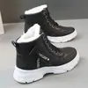 Botas de nieve cálidas forradas de polar para mujer invierno 2024 nuevos zapatos gruesos de algodón talla 34 zapatilla alta