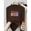 Estilo Nuevo Otoño e Invierno para Niñas Cuello Medio Alto Ropa Cálida Casual para Niños Grandes y Medianos Camisa Térmica de Polar Cepillado para Niños de Moda