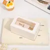 Caja de Pastelería Occidental con Ventana, Caja Transparente para Cupcakes, Caja de Empaque para Pasteles de Copo de Nieve de Galleta, Caja para Llevar Tartaletas de Huevo, Caja Biodegradable para Postres