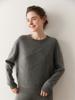 Diseño Otoño e Invierno Moda Suéter de Cachemira con Cuello Redondo para Mujer Aspecto Holgado Adelgazante Estilo Borla Suéter de Punto Básico Suéter Casual