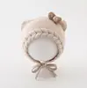 Gorro para bebé niña para otoño e invierno, gorro de punto cálido y grueso que protege las orejas, gorro de lana a prueba de viento para niñas pequeñas