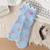 Calcetines Gruesos Cálidos de Lana Australiana de Media Pantorrilla para Otoño e Invierno, Dibujos Animados 3D, Payaso Lindo Divertido, Calcetines para Dormir en Casa