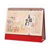Calendario de escritorio de espiral estilo chino, calendario de escritorio de oficina, calendario mensual, pieza decorativa, Año del Cordero 2027, calendario de escritorio personalizado para negocios y empresas