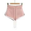 Pantalones cortos deportivos de verano para mujer, de cintura baja, con cordón ajustable y diseño de borde blanco, rectos, informales, modernos, para exteriores.