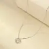 Collar de Plata S925 Chapada en Oro de 14K con Trébol de Cuatro Hojas Hueco, Pulsera y Pendientes de Estilo Ins Transfronterizo Set de Accesorios de Lujo Ligero