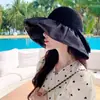 Chapéu de Sol Colorido de Verão 2026 com Laço de Bolhas Embossado, Chapéu de Pescador Dobrável com Proteção Solar, Chapéu Viseira de Viagem