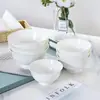 Cuencos de cerámica de Jingdezhen para comer, vajilla blanca de porcelana de hueso de Jingdezhen para el hogar, cuencos grandes para arroz, cuencos para fideos y cuencos para la cena