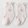 Calcetines para Bebé 2025 Primavera y Verano Nuevo Estilo Borde con Volantes Calcetines para Niñas Estilo Coreano Florales Algodón para Bebé de Media Pantorrilla