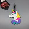 Etiqueta de equipaje de goma suave de PVC con diseño de animal panda, flamenco, unicornio, colgante de equipaje, etiqueta de dirección de piña