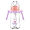 Biberón para Bebé Recién Nacido Taza con Popote para Beber Agua de Bebé Biberón de PP con Asa Biberón Antifugas Biberón de Leche