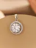 Colgante de Moda Versátil para Mujer P3064, Personalizado, Creativo, de Alta Gama, con Cuatro Garras, Muy Brillante, Circonita tipo Bling, Circonita de Colores