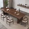 Novo Conjunto de Mesa de Chá Grande e Cadeiras de Madeira Maciça Estilo Chinês para Sala de Estar ou Escritório, Mesa de Chá Simples e Combinação de Cadeira de Escritório