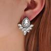 Brincos de gota com strass da moda coreana Cavalo Joker Olho de cavalo Temperamento Brincos geométricos de diamante mulheres atacado E8690