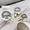 Venta Directa de Fábrica Manija de Bola de Cristal con Base de Latón, Tirador de Cajón, Manija de Cristal de un Solo Agujero para Puertas de Gabinete, Transfronterizo