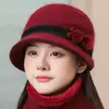 Sombrero de Lana de Invierno para Personas de Mediana Edad y Mayores, Sombrero de Cubo Cálido y a Prueba de Viento de Ala Ancha para Señoras Mayores, Abuelas, Sombrero de Punto de Pelo de Conejo