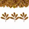 5 Hojas Artificiales de Espino Blanco, Plantas de Hojas Artificiales, Decoración para el Hogar, Decoración de Fondo para Salón de Bodas, Hojas Falsas