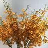 Chinês Laranja Laranja Dançando Orquídea Único Ramo Flor Artificial Wenxin Orquídea Modelo Decoração de Quarto Flor de Casamento Flor Falsa